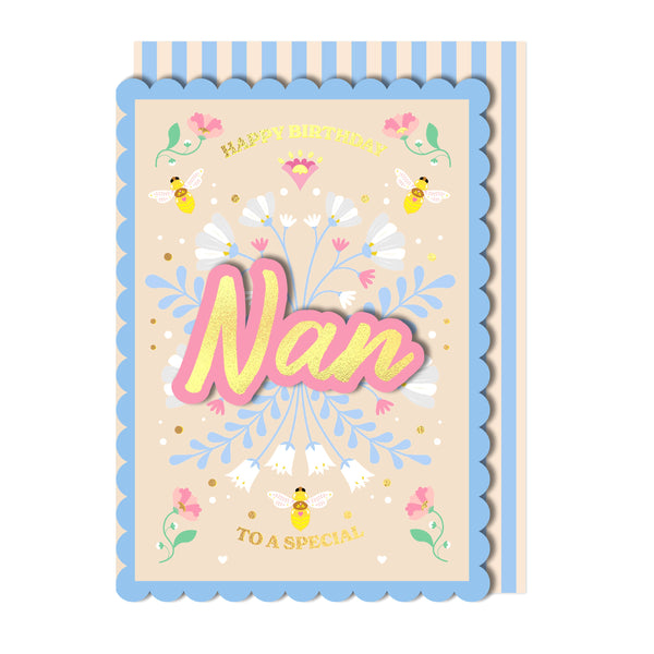 Happy Birthday To A Special Nan, Handmade Greeting Card
