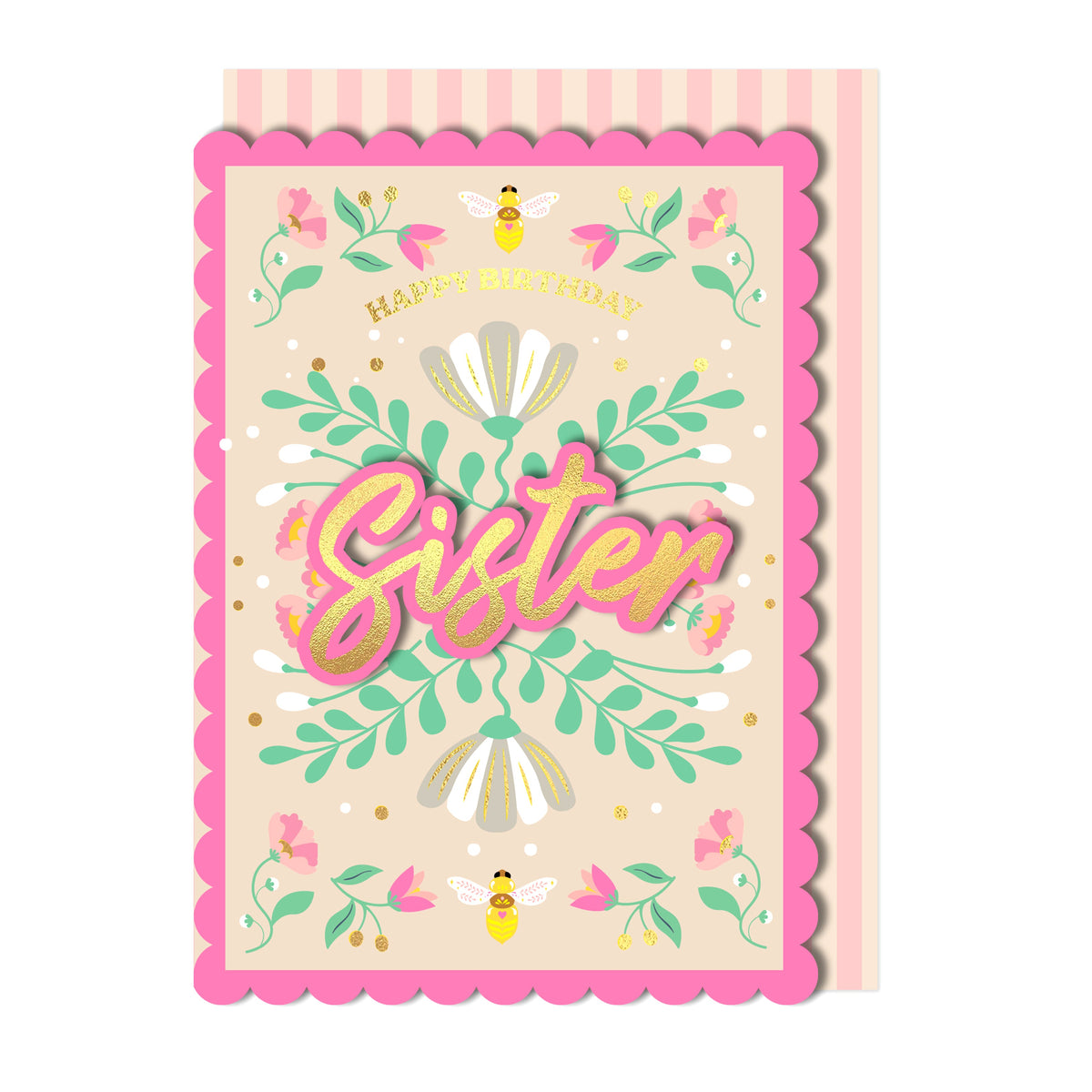 Happy Birthday Sister, Handmade Greeting Card