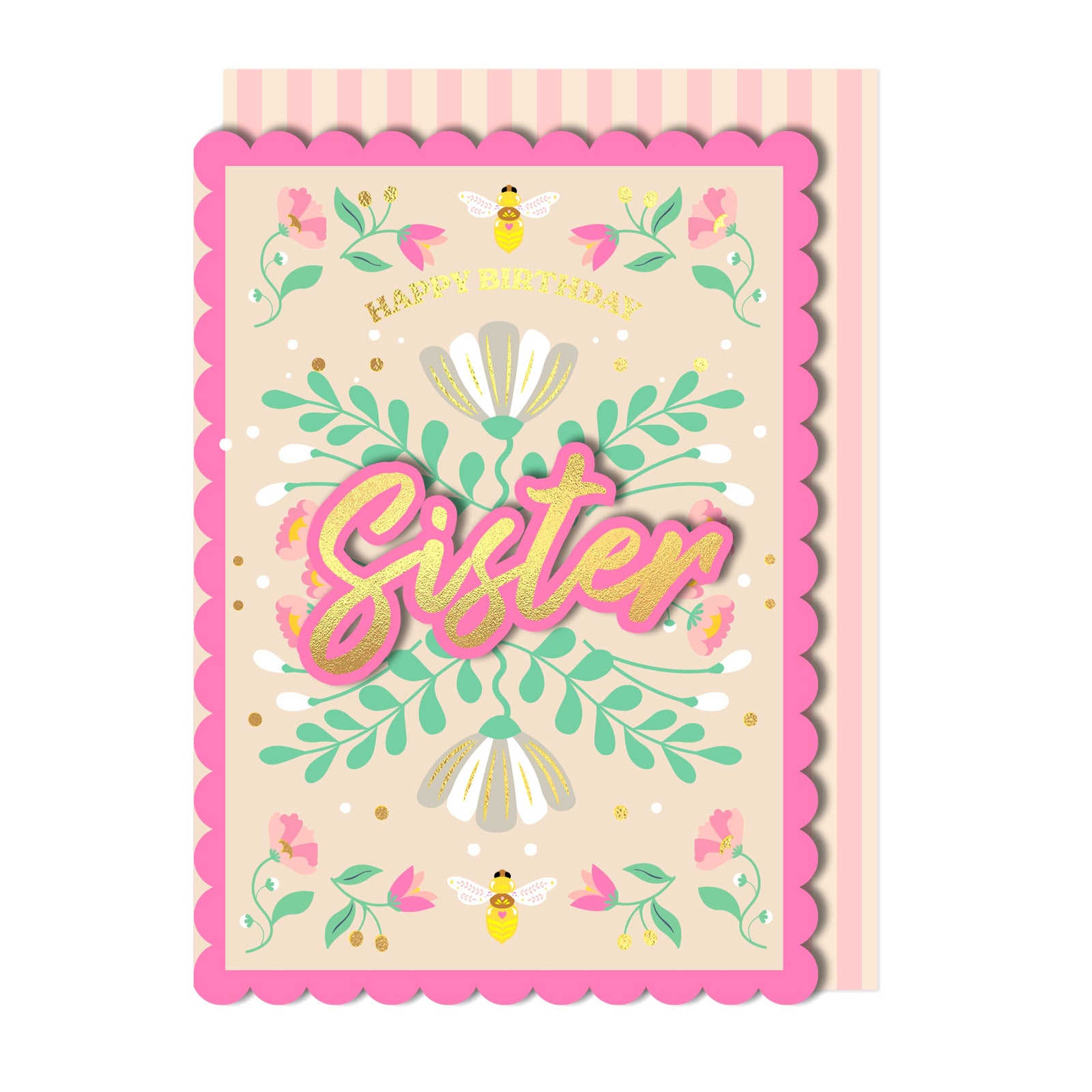 Happy Birthday Sister, Handmade Greeting Card