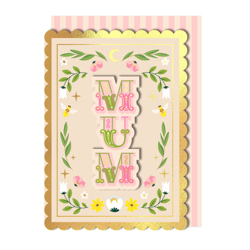 MUM Floral, Handmade Greeting Card