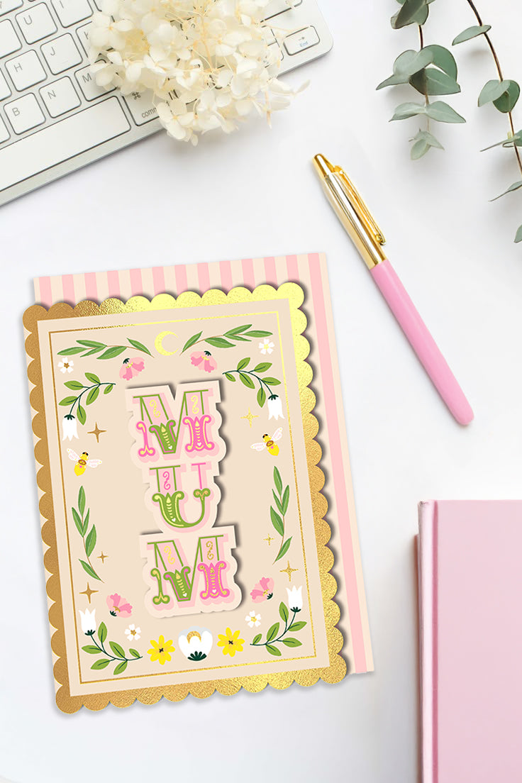 MUM Floral Greeting Card