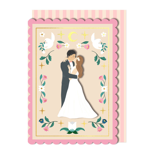 Just Married Couple, Handmade Wedding Greeting Card