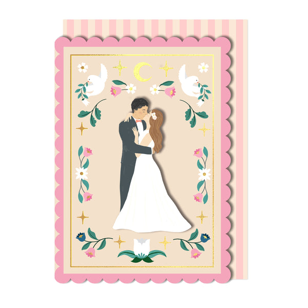 Just Married Couple, Handmade Wedding Greeting Card