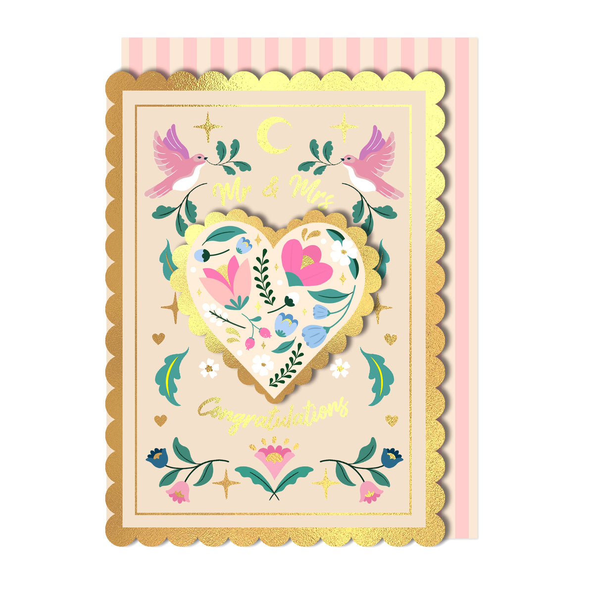 Congratulations Mr & Mrs | Handmade Wedding Greeting Card