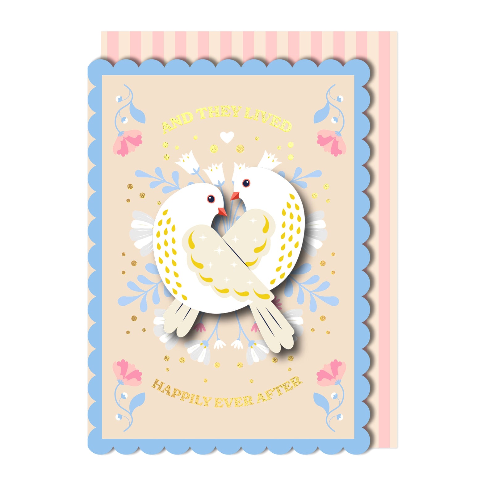 They Lived Happily Ever After, Handmade Wedding Greeting Card