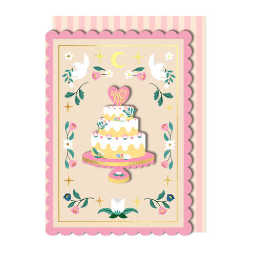 Mr & Mrs Wedding Cake, Handmade Greeting Card