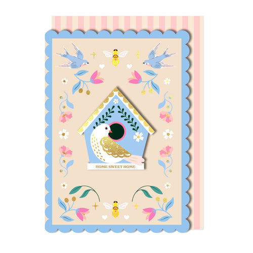 Home Sweet Home, Birdhouse, Handmade Greeting Card