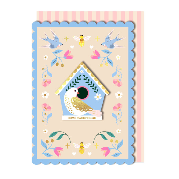 Home Sweet Home, Birdhouse, Handmade Greeting Card