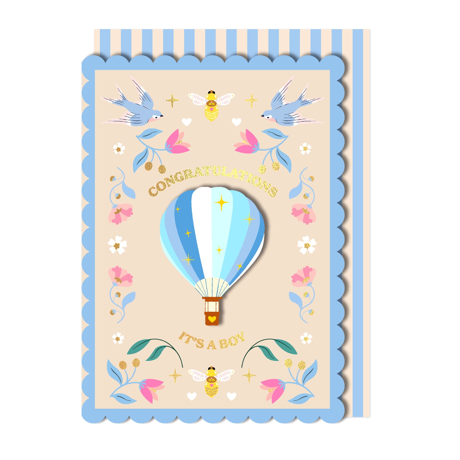 Congratulations, It's A Boy Balloon, Handmade Greeting Card