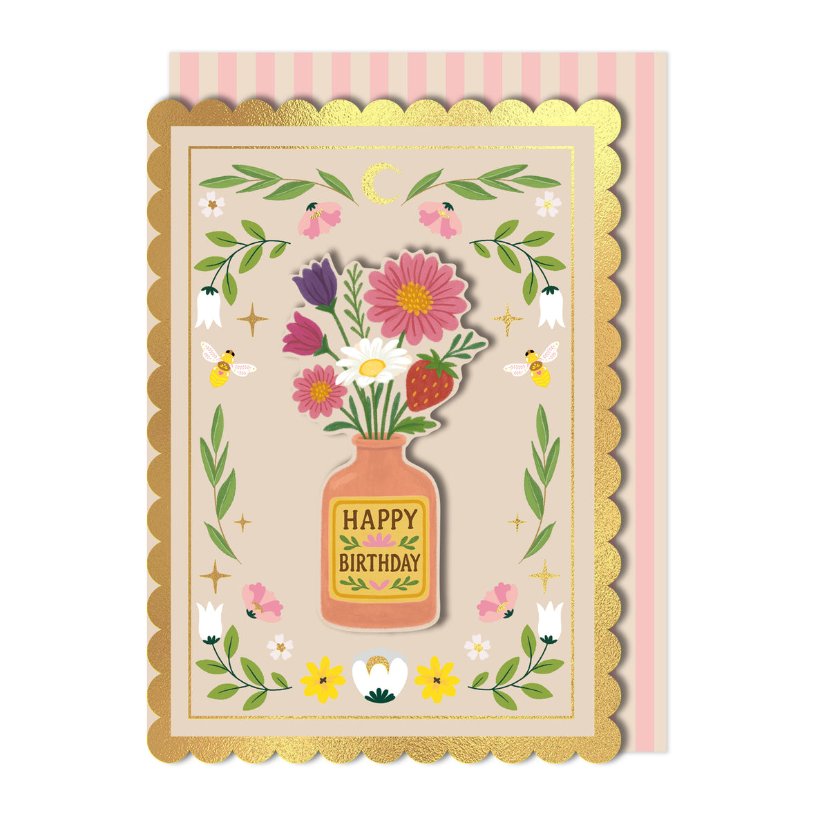 Whimsical Floral Vase | Handmade Greeting Card