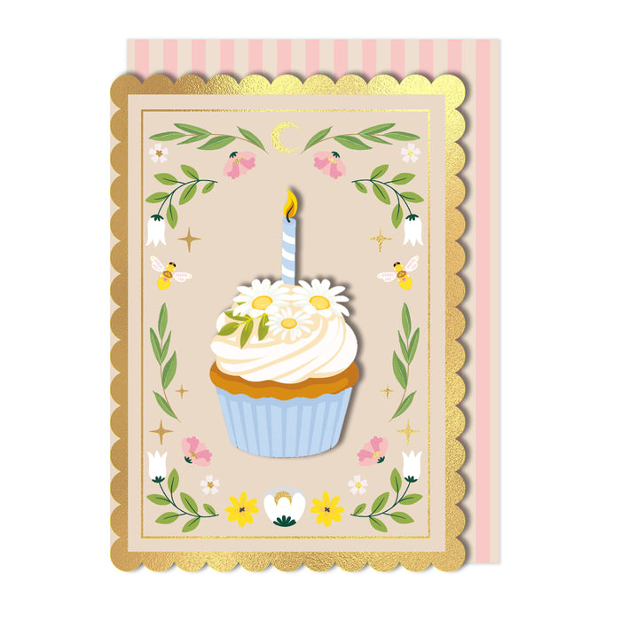 Handmade Cupcake Foiled Birthday Card