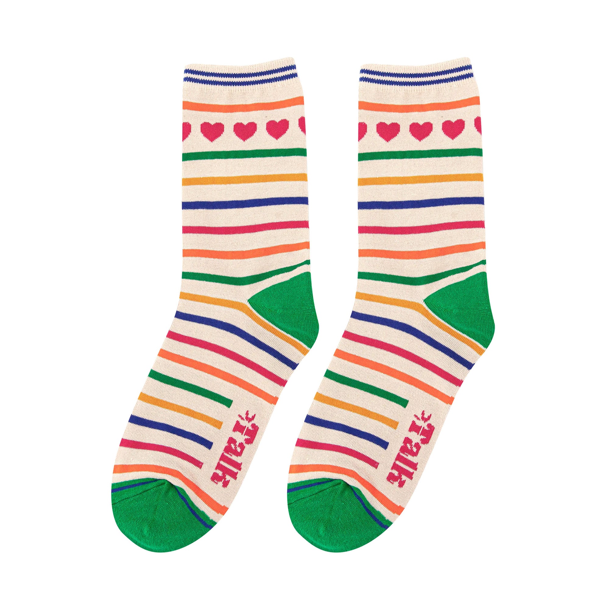 Women's Bamboo Socks, Multi-colour Stripe
