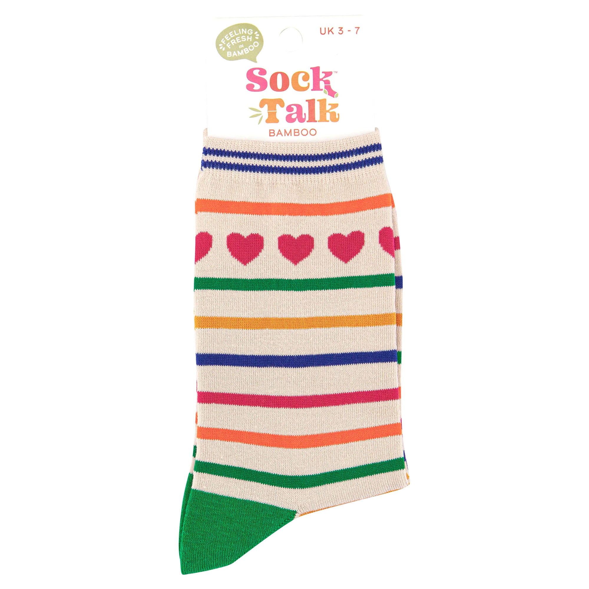 Women's Bamboo Socks, Multi-colour Stripe