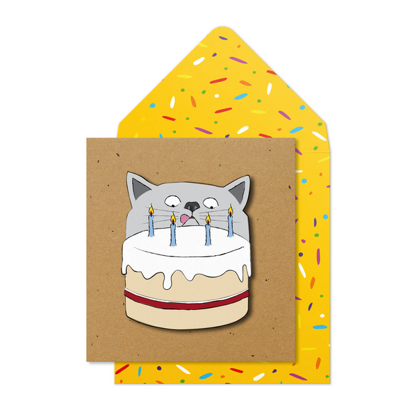 Naughty Cat | Handmade Greeting Card