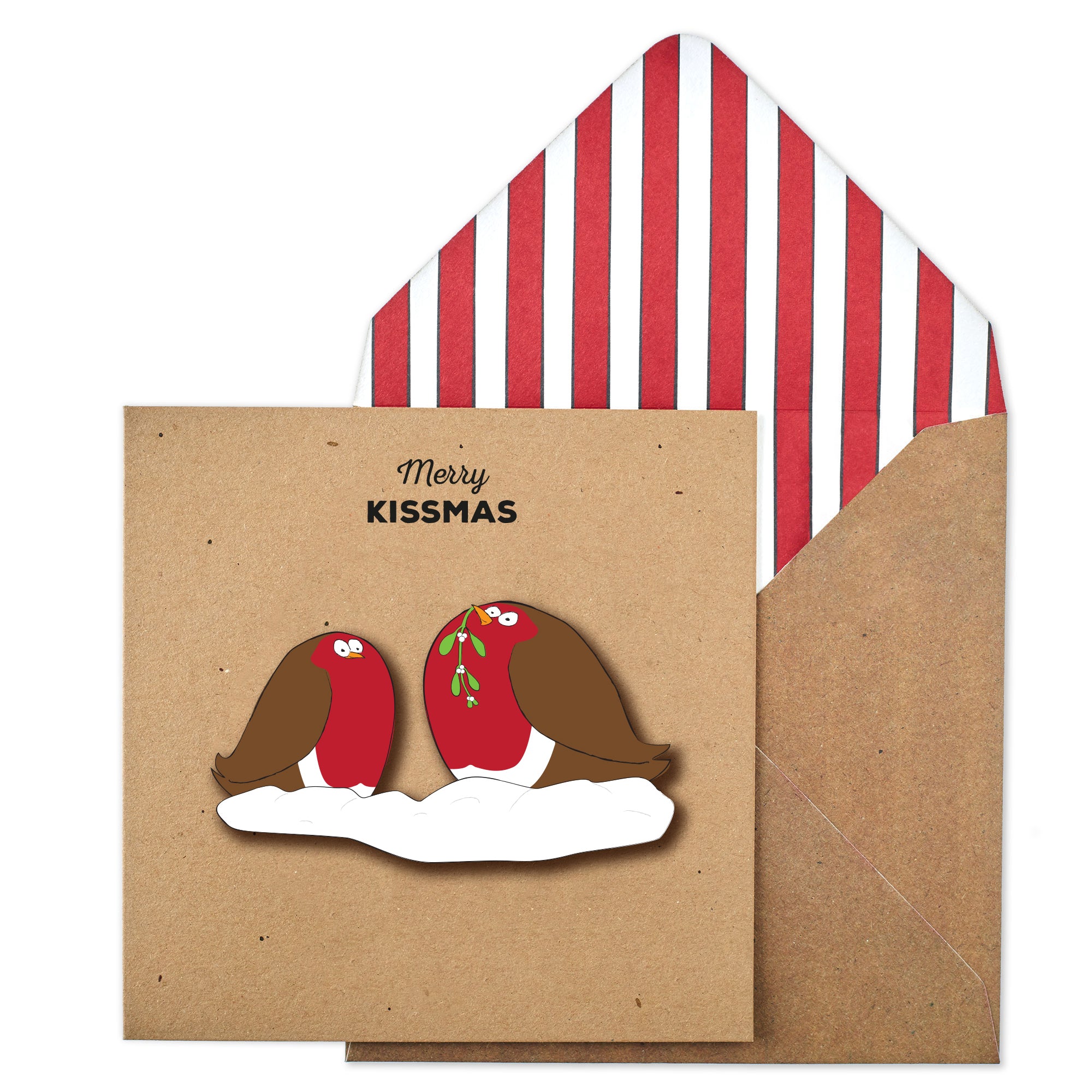 Holly Jolly, Pack of 5 Handmadec Christmas Cards