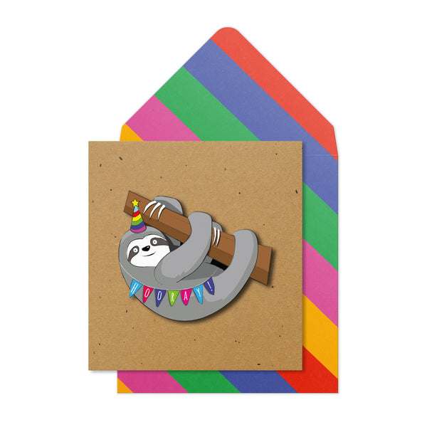 Birthday Sloth | Handmade Greeting Card