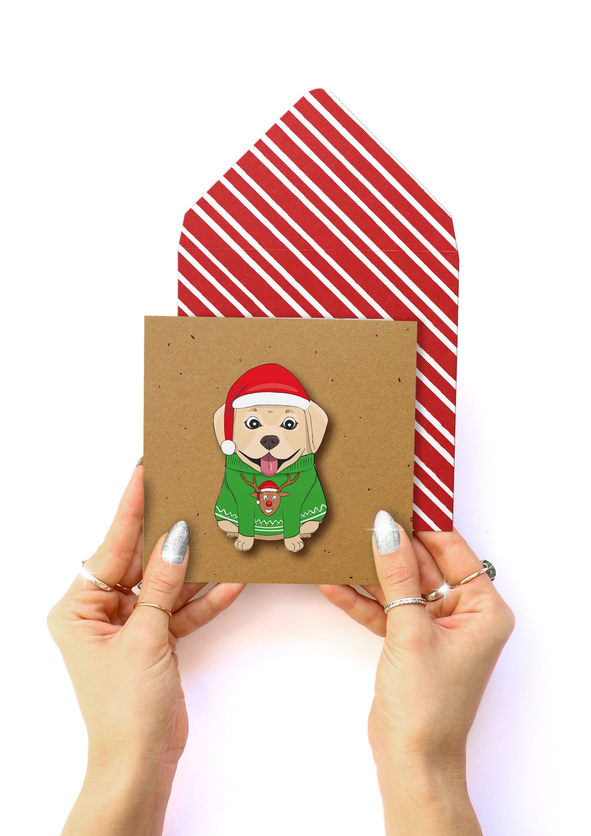 Christmas Labrador Handmade Greeting Card