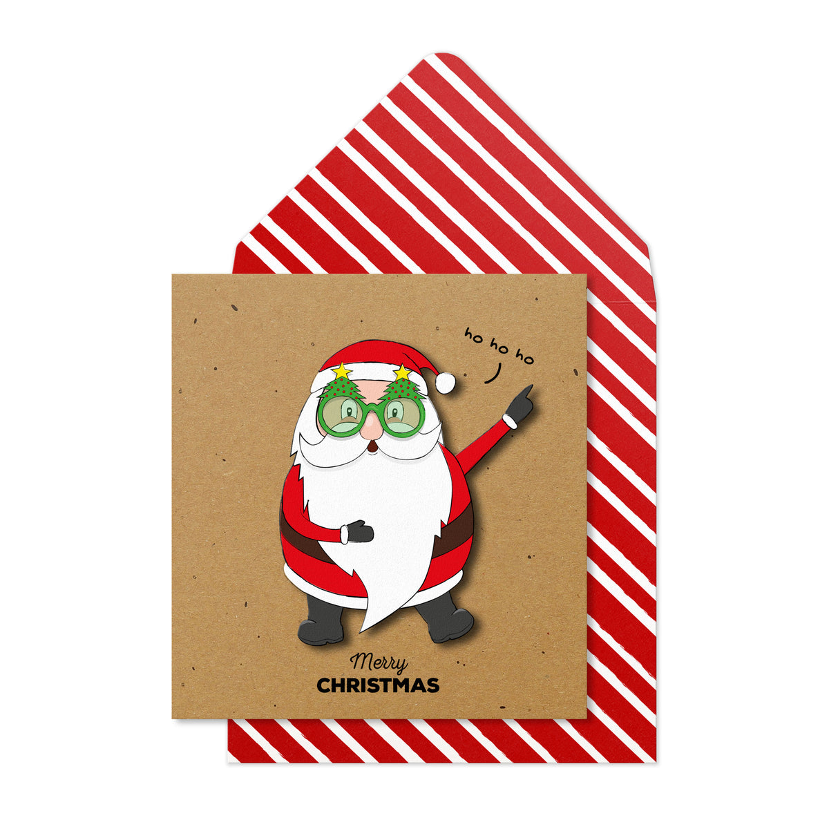 Groovey Santa, Christmas Handmade Greeting Card