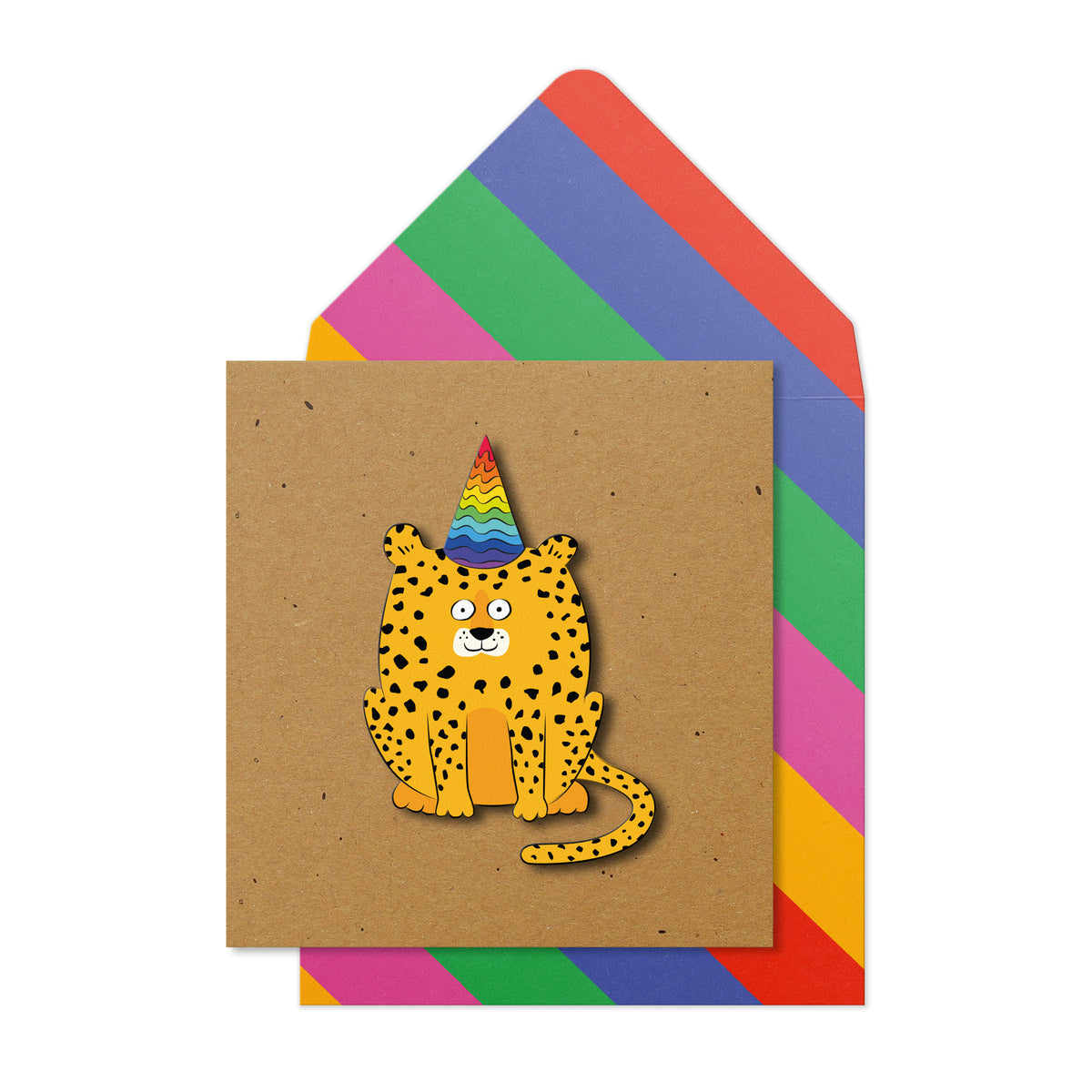 Birthday Party Cheetah | Handmade Greeting Card
