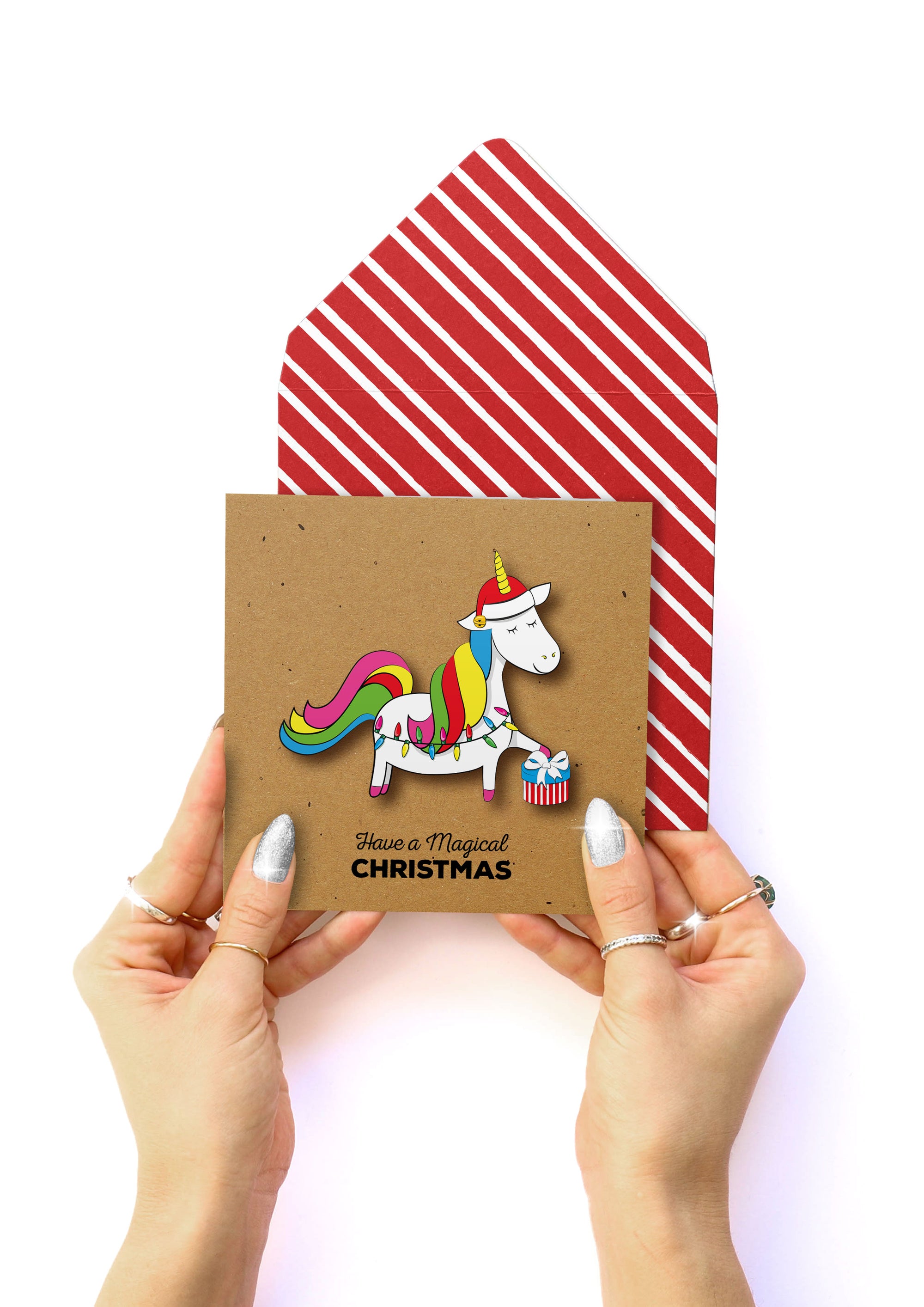 Have a Magical Christmas Unicorn Handmade Greeting Card