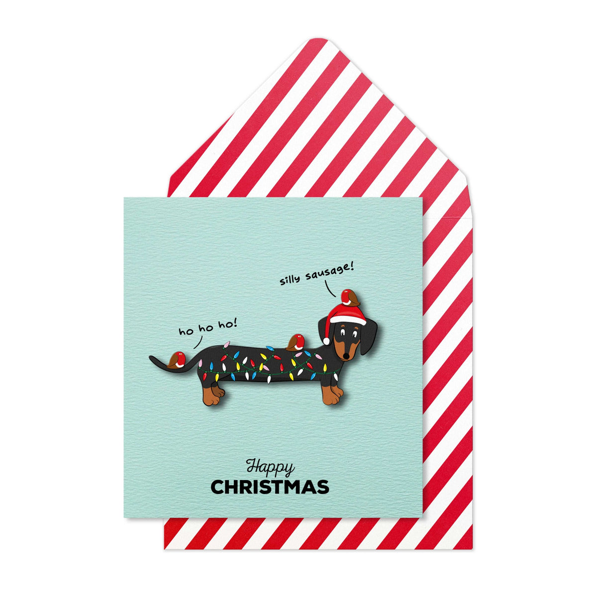 Christmas Silly Dachshund greeting card