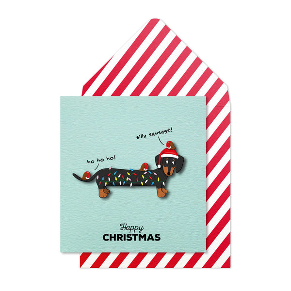 Christmas Silly Dachshund greeting card