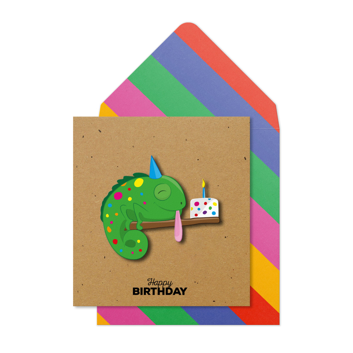 Happy Birthday Chameleon | Handmade Greeting Card