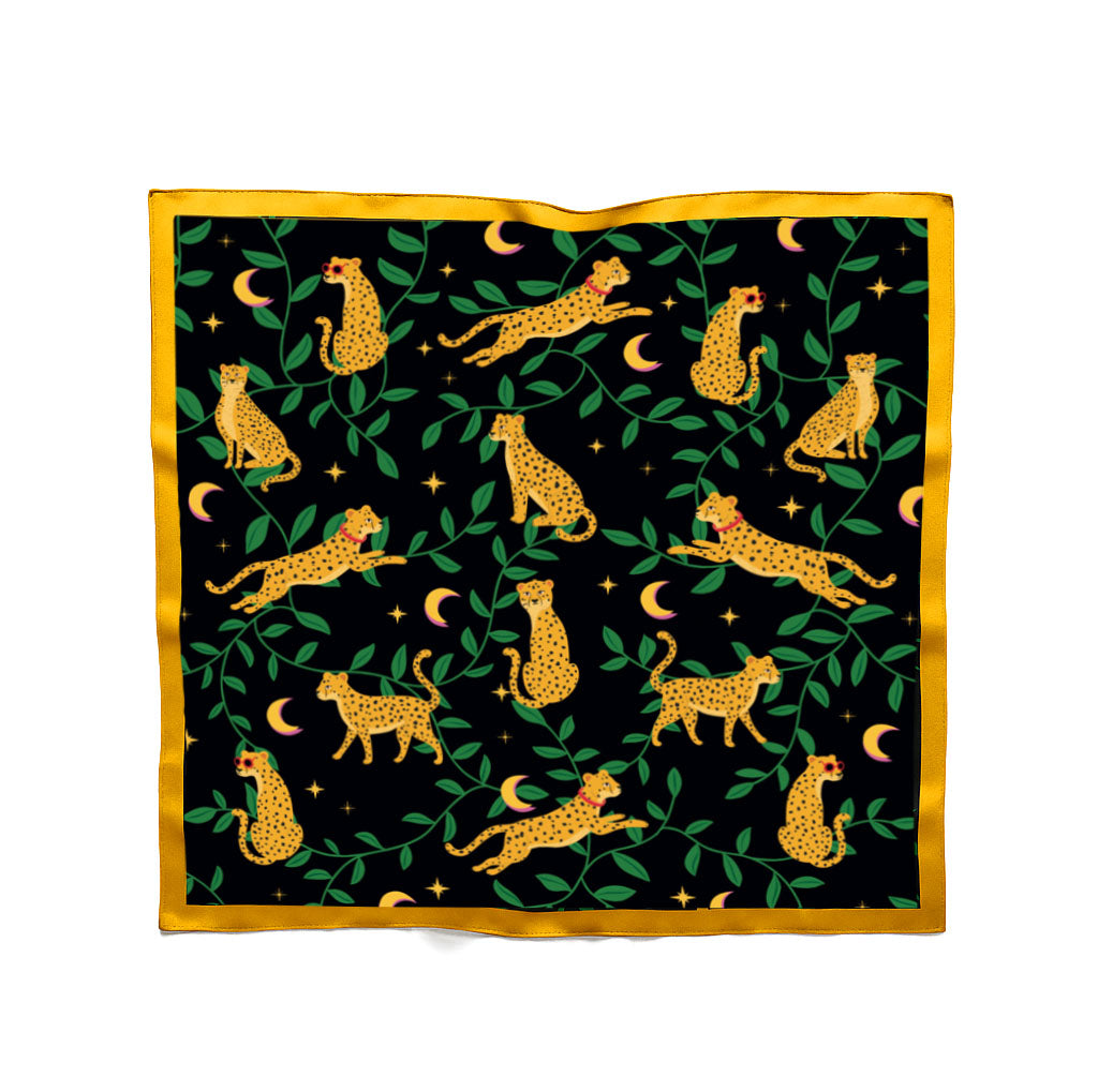 Silk Leopard Head Scarf