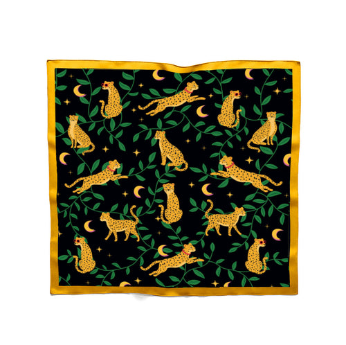Silk Leopard Head Scarf