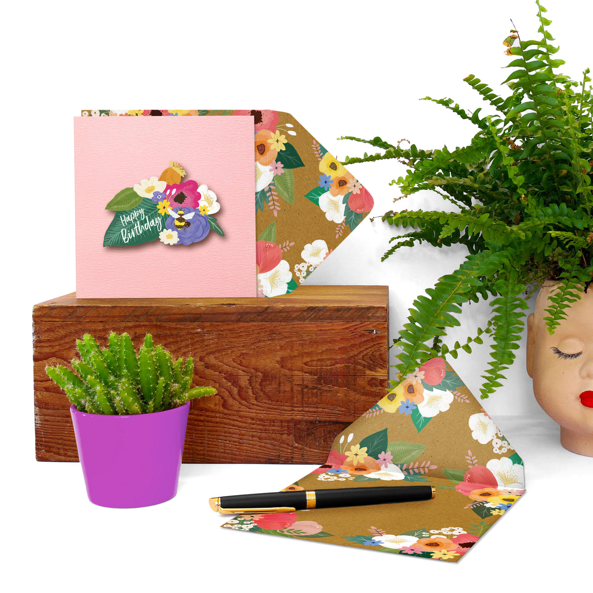 Happy Birthday Flowers | Handmade Greeting Card