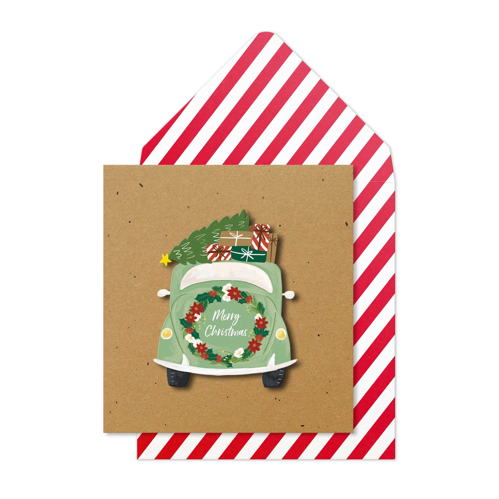 Christmas Car Handmade Greeting Card