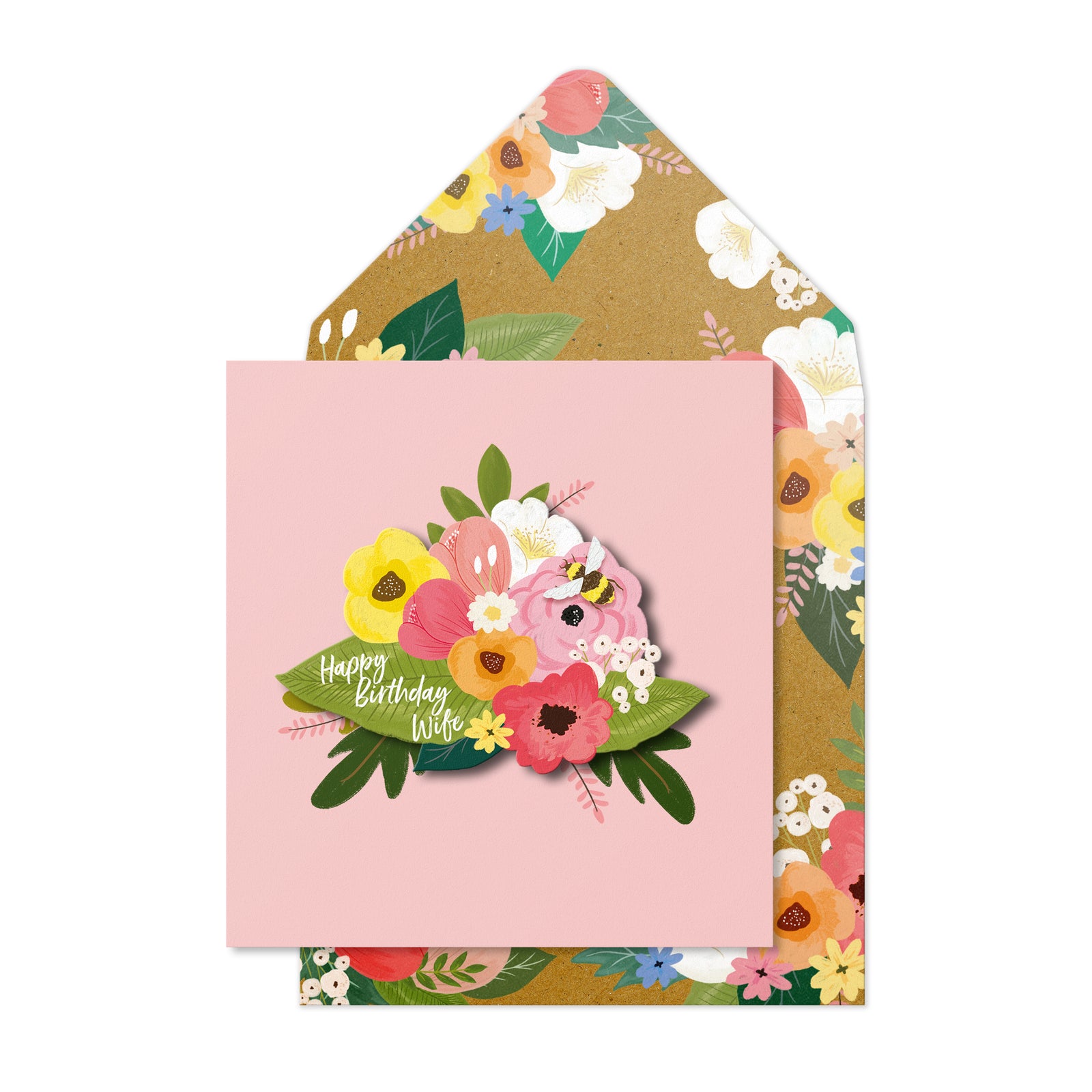 Happy Birthday Wife, Handmade Greeting Card