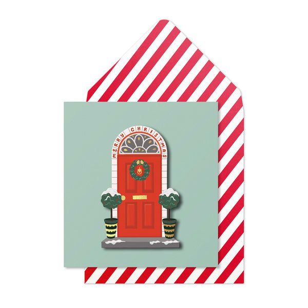 Christmas Door, Wild Moon, 3D Handmade Greeting Card