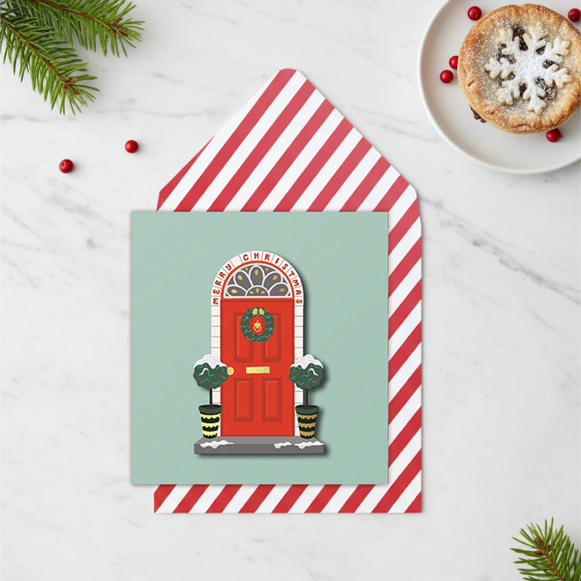 Christmas Door Handmade Greeting Card
