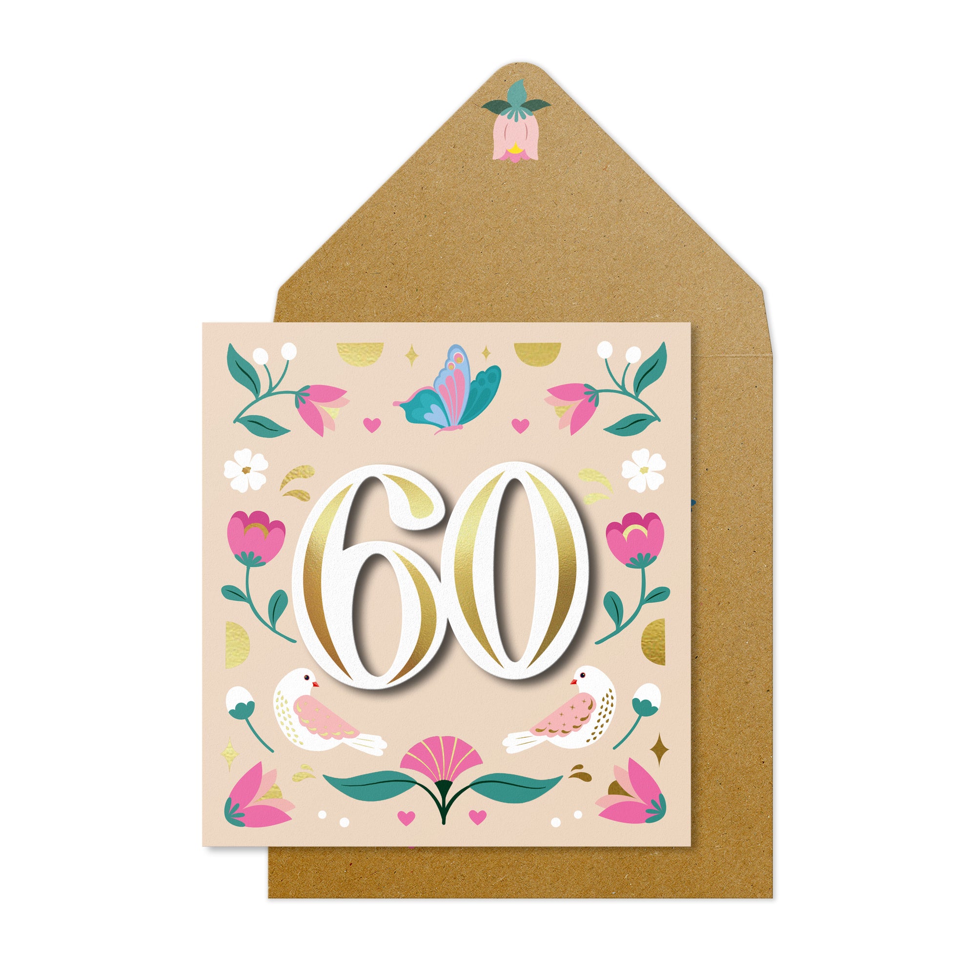 Floral Happy Birthday - 60