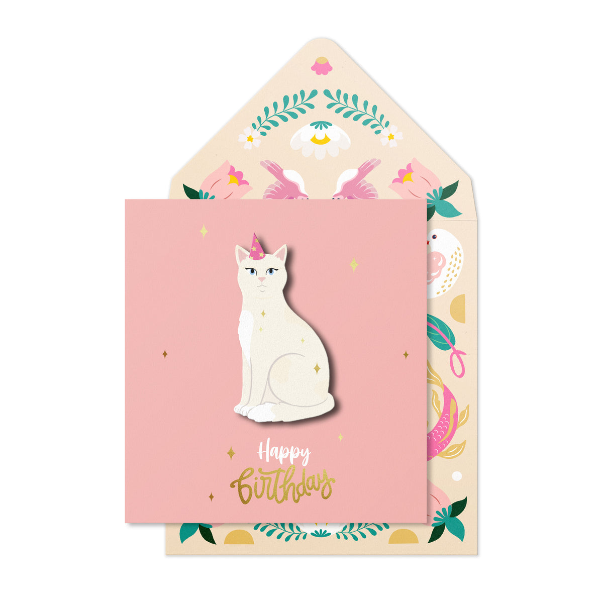 Happy Birthday Cat | Handmade Greeting Card