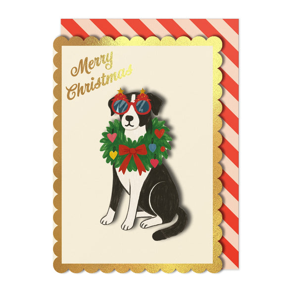 Christmas Dog Greeting Card | Handmade Greeting Card