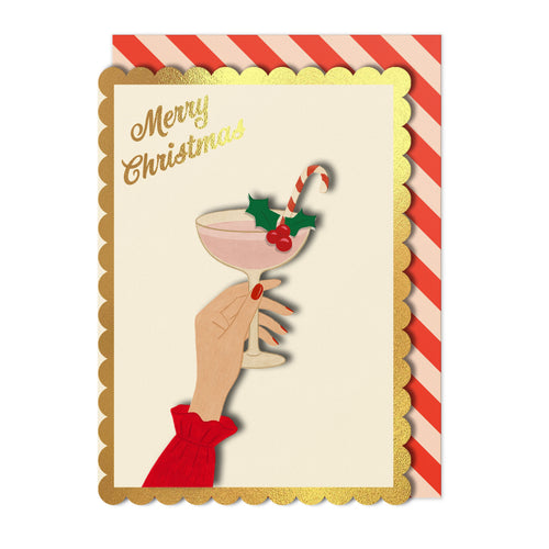 Christmas Cocktail Greeting Card | Premium UK Handmade Card
