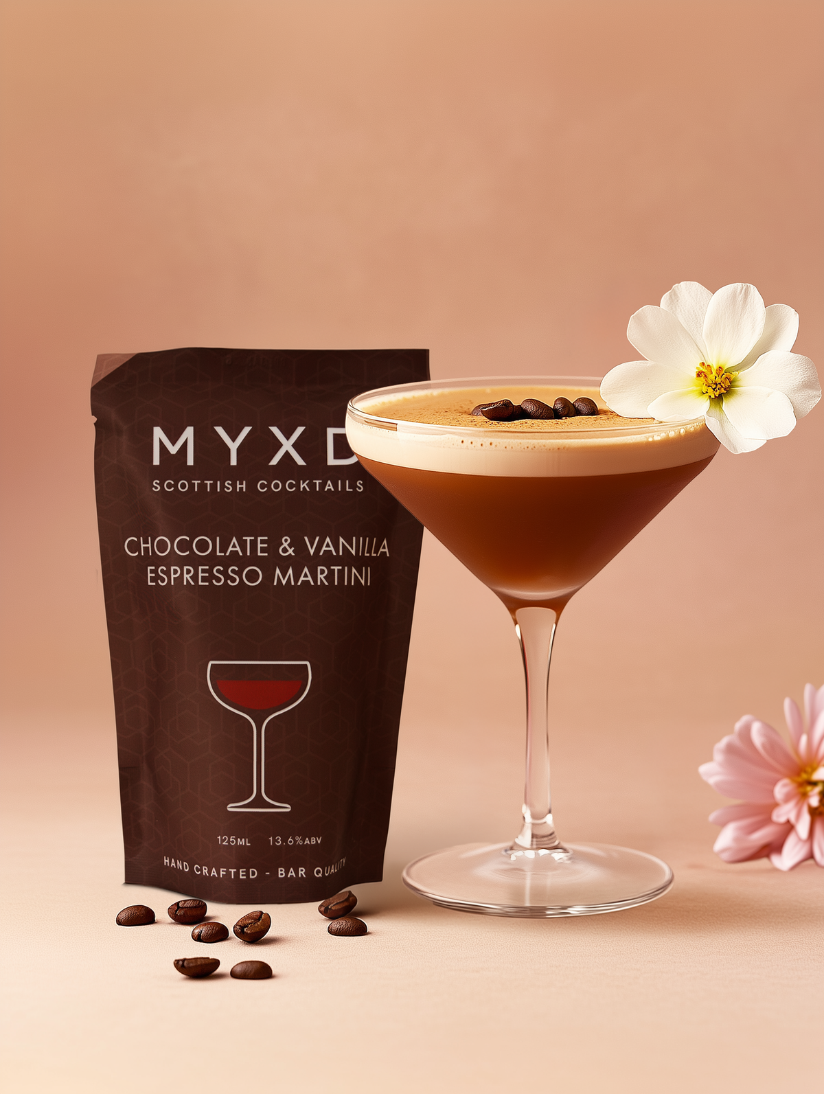 Chocolate and Vanilla Espresso Martini Cocktail