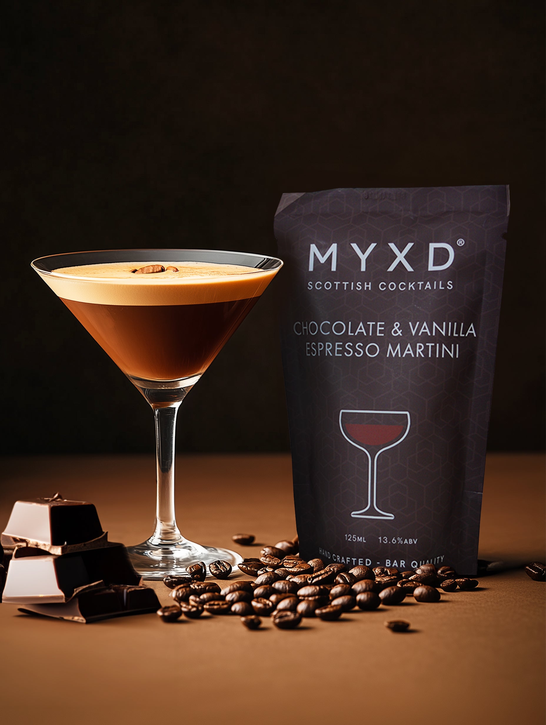 Chocolate and Vanilla Espresso Martini Cocktail