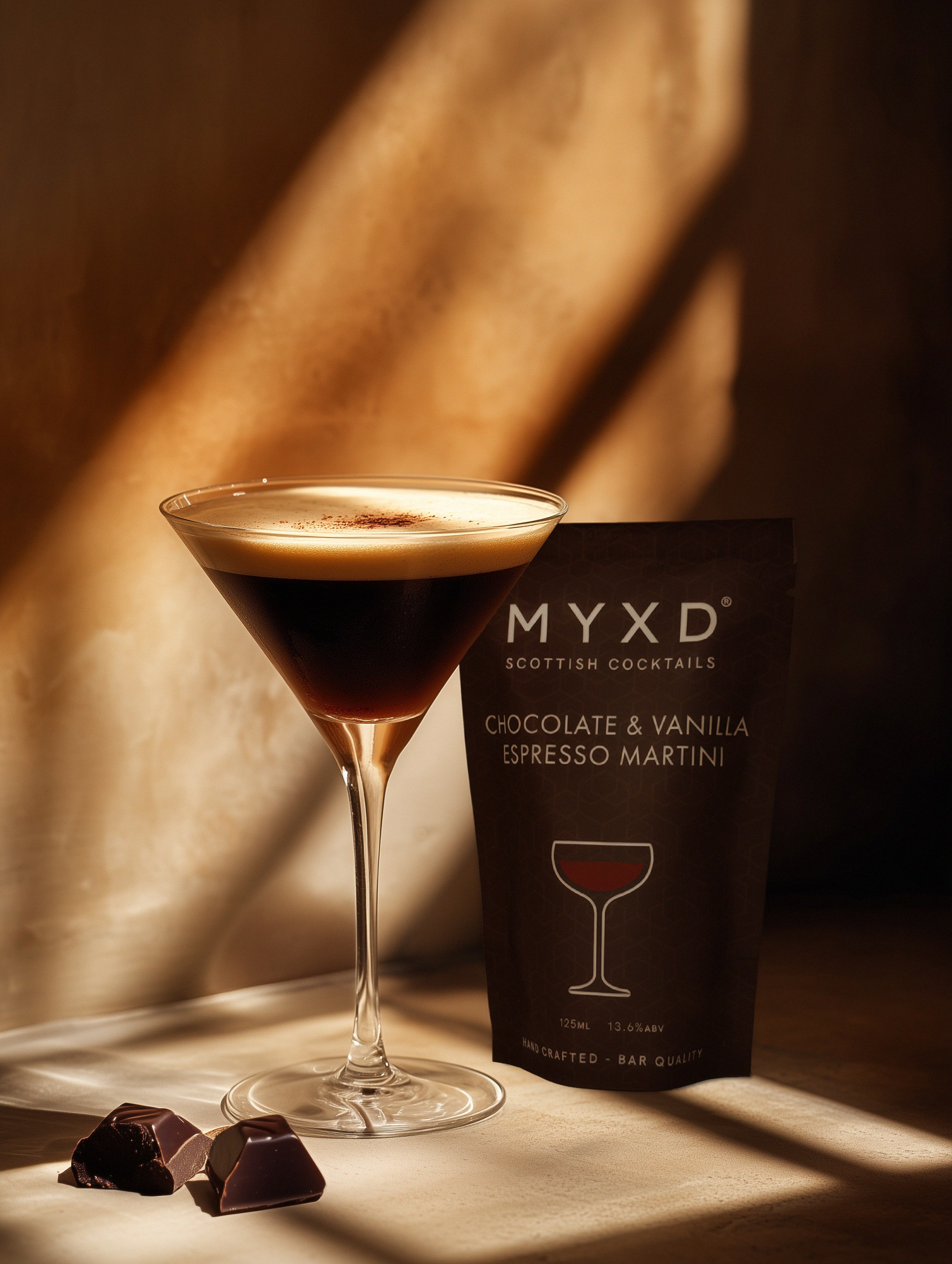 Chocolate and Vanilla Espresso Martini Cocktail