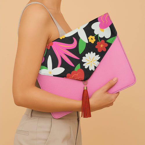 Floral Tablet Sleeve with Tassel Detail