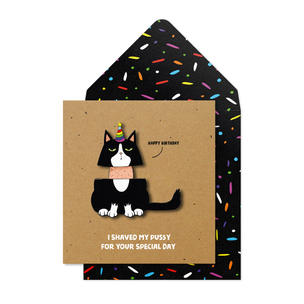 I shaved my Pussy For Your Special Day, Rude Greeting Card