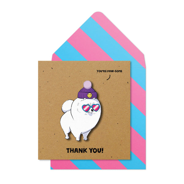 Thank You Pomeranian, Handmade Greeting Card