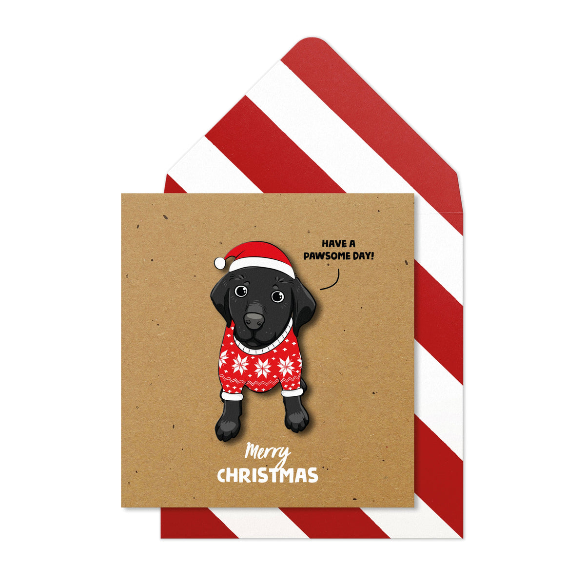 Merry Christmas Labrador | Handmade Greeting Card