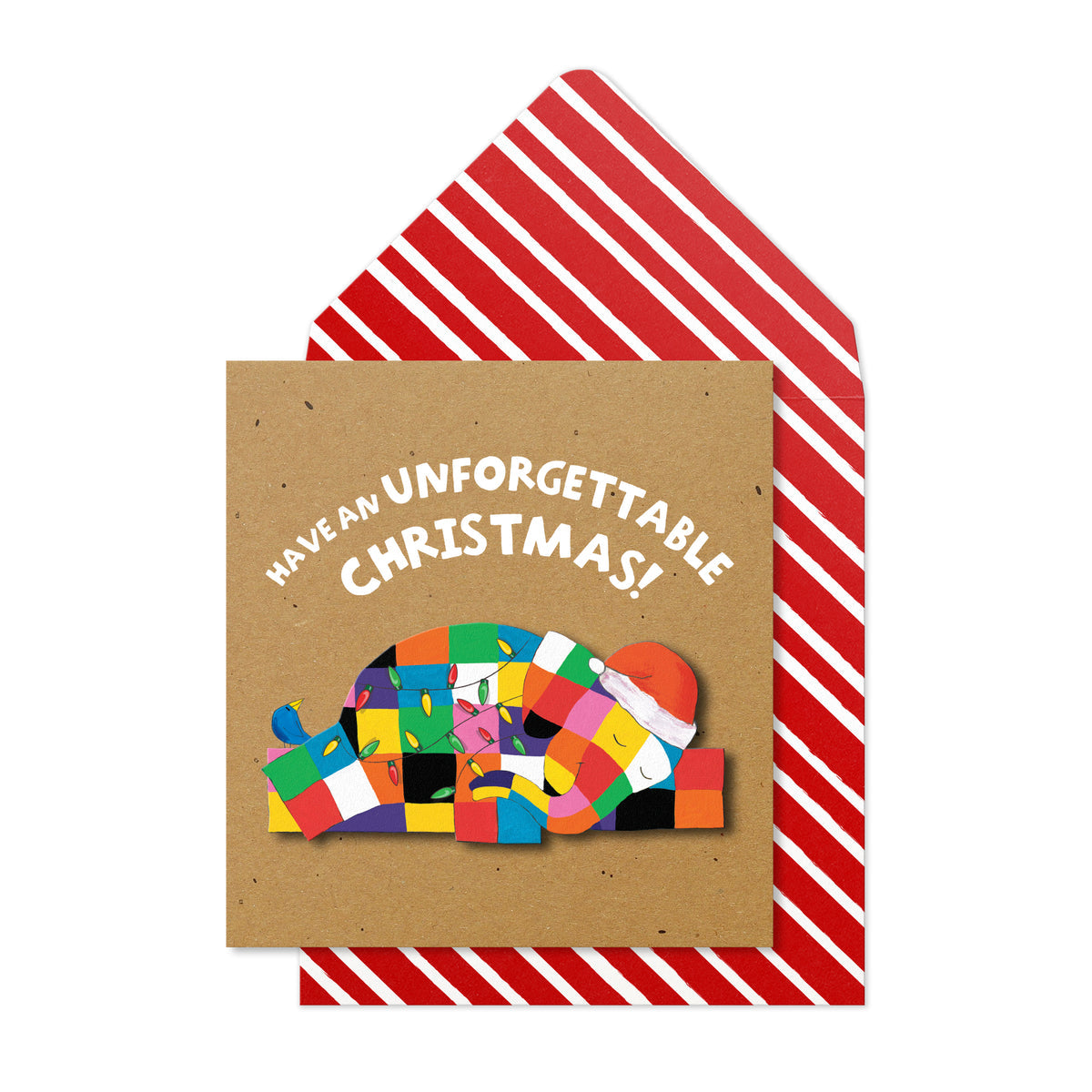 Elmer the Elephant, Have An Unforgettable Christmas | Handmade Greeting Card