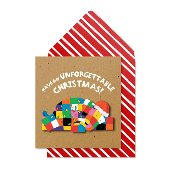Elmer the Elephant, Have An Unforgettable Christmas | Handmade Greeting Card