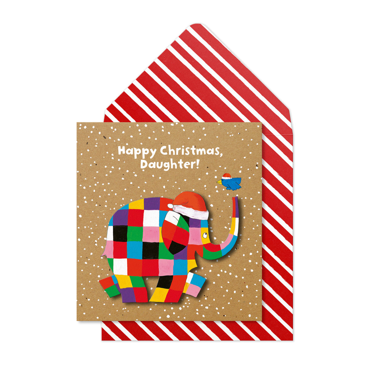 Elmer the Elephant Happy Christmas Daughter | Handmade Greeting Card