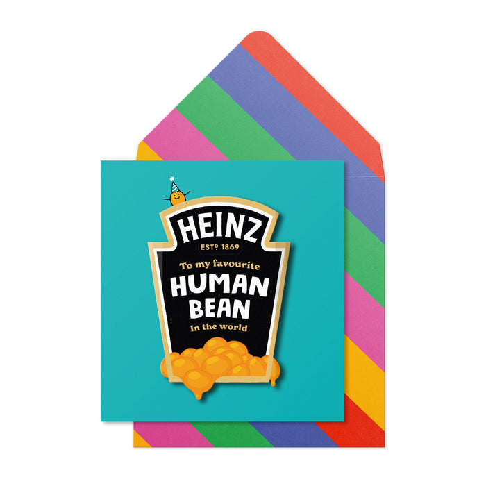 Heinz Favourite Human Bean, Handmade Birthday Greeting Card