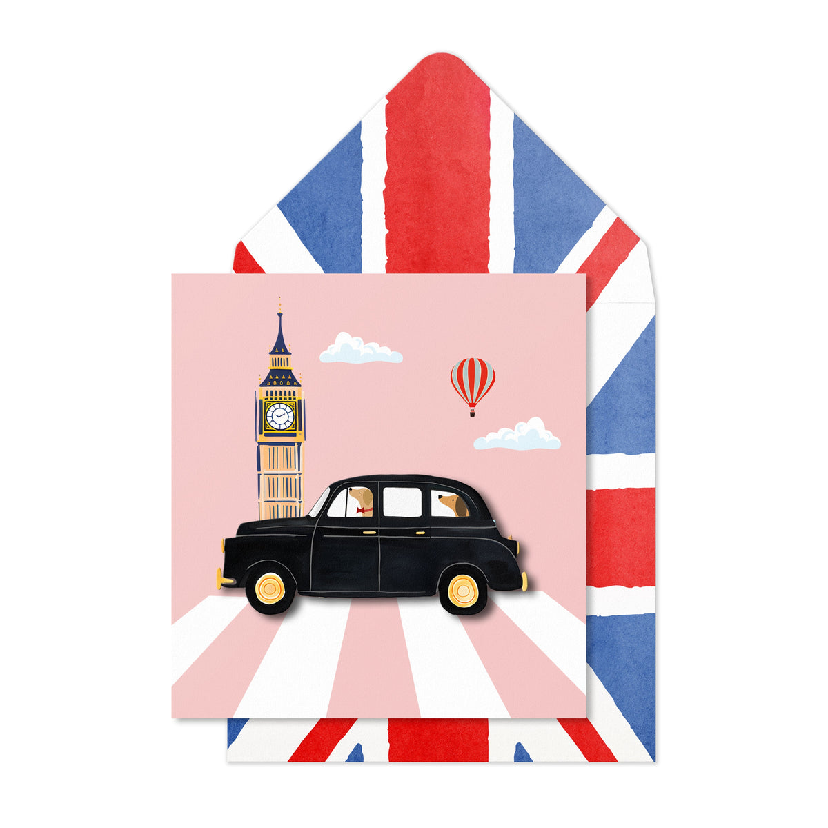 London Taxi & Big Ben | Handmade Greeting Card